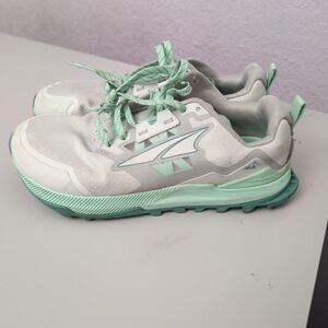 Altra Lone Peak 7 Trail Running Shoe Womens 6W Grey Teal Mesh  Low